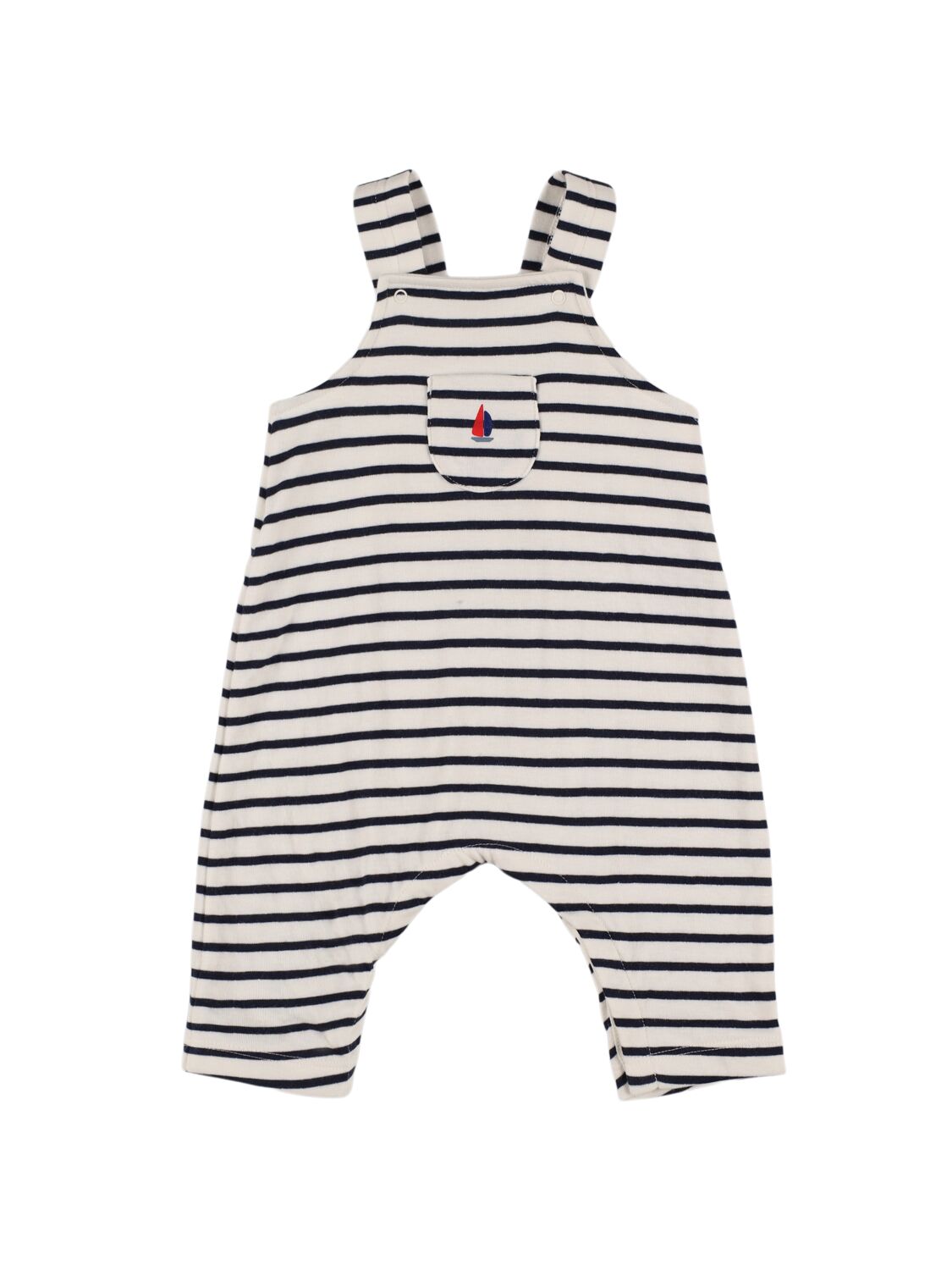 Shop Petit Bateau Cotton Overalls & Bodysuit In White