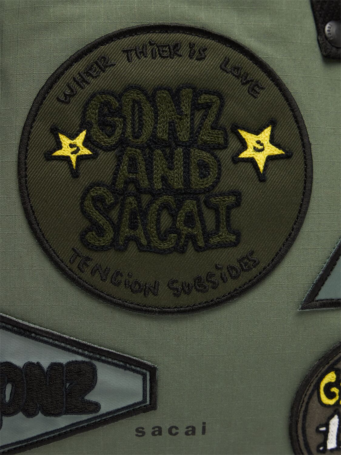 SACAI GONZ X中号多贴片托特包