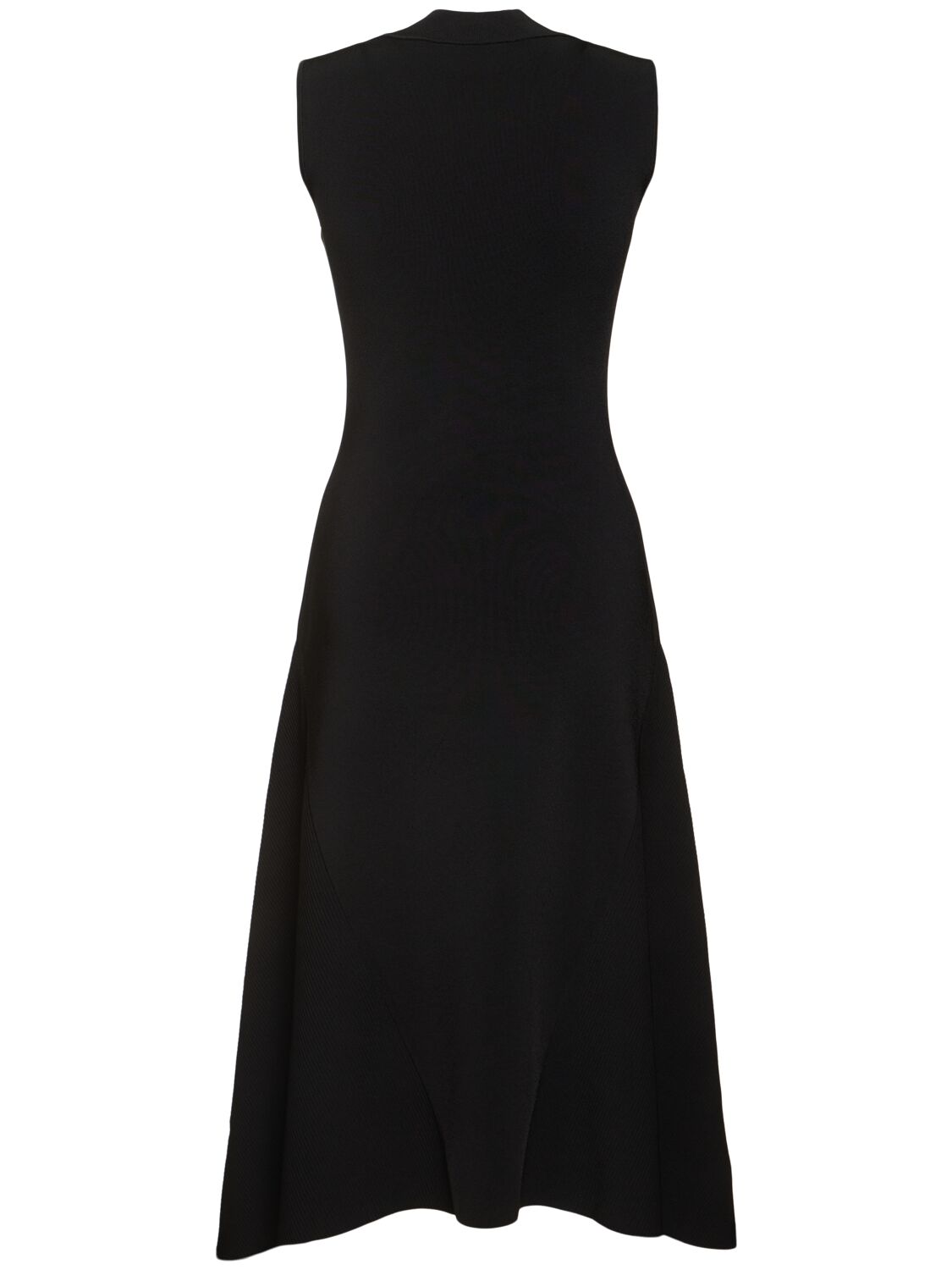 Shop Galvan Claudia Flared Viscose Blend Midi Dress In Black