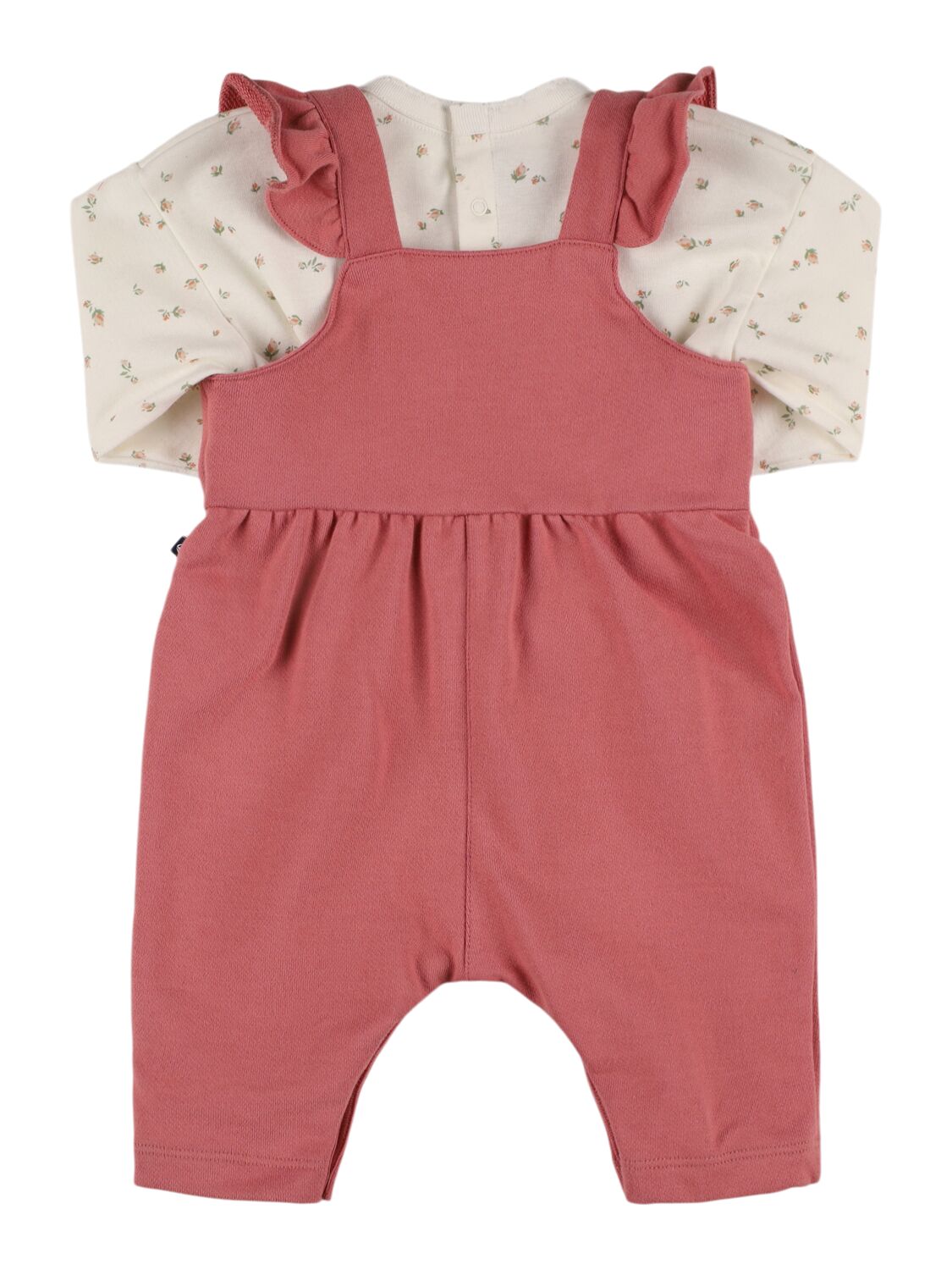 Shop Petit Bateau Cotton Overalls & Bodysuit In Pink/multi