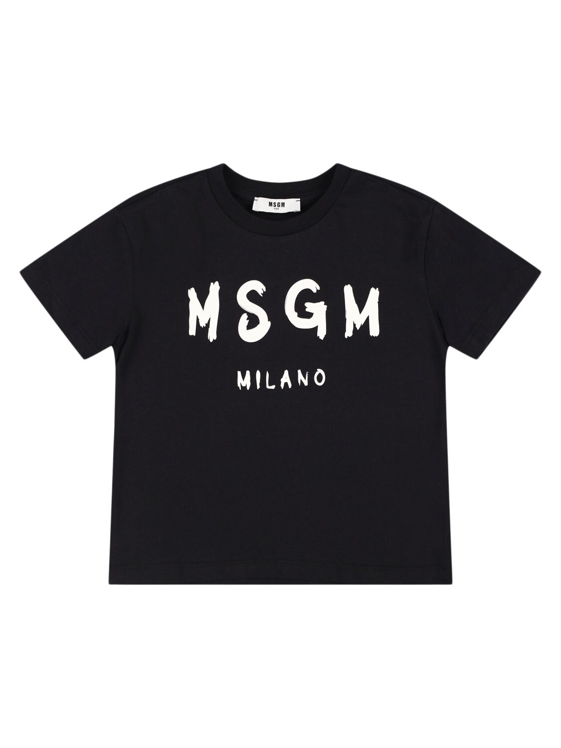 Msgm Printed Cotton Jersey T-shirt In Black