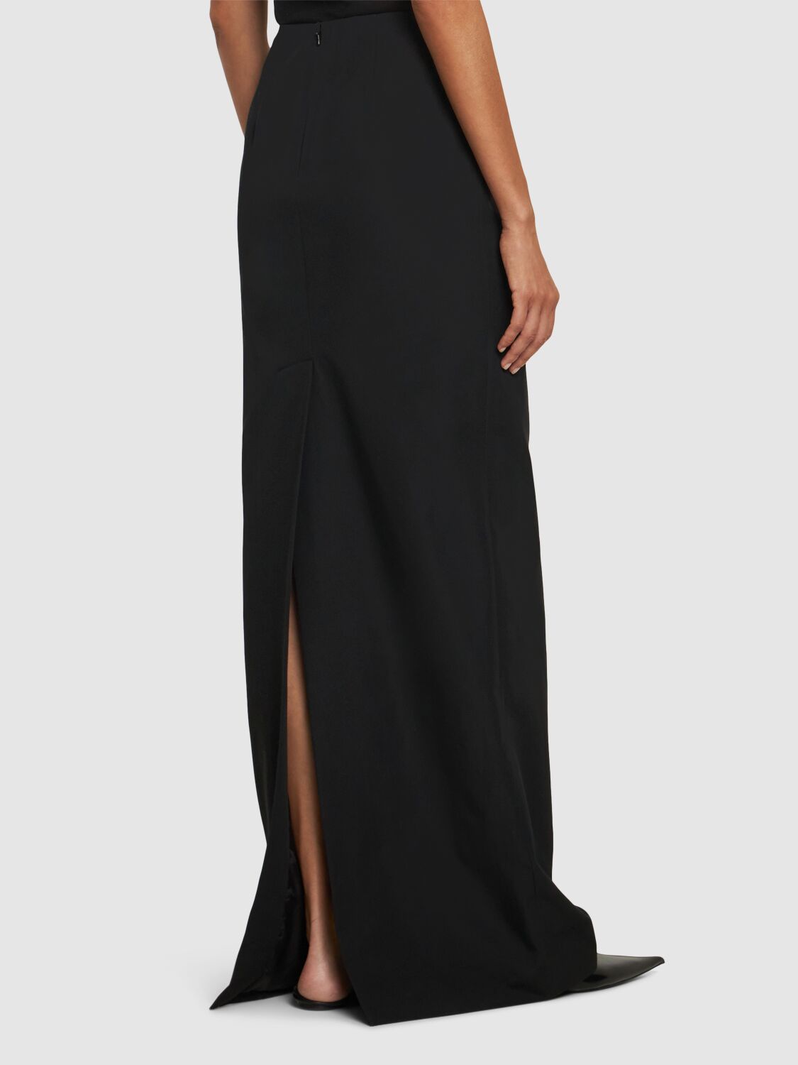 Moschino High-waisted Black Maxi Skirt With Pleated Design In Black