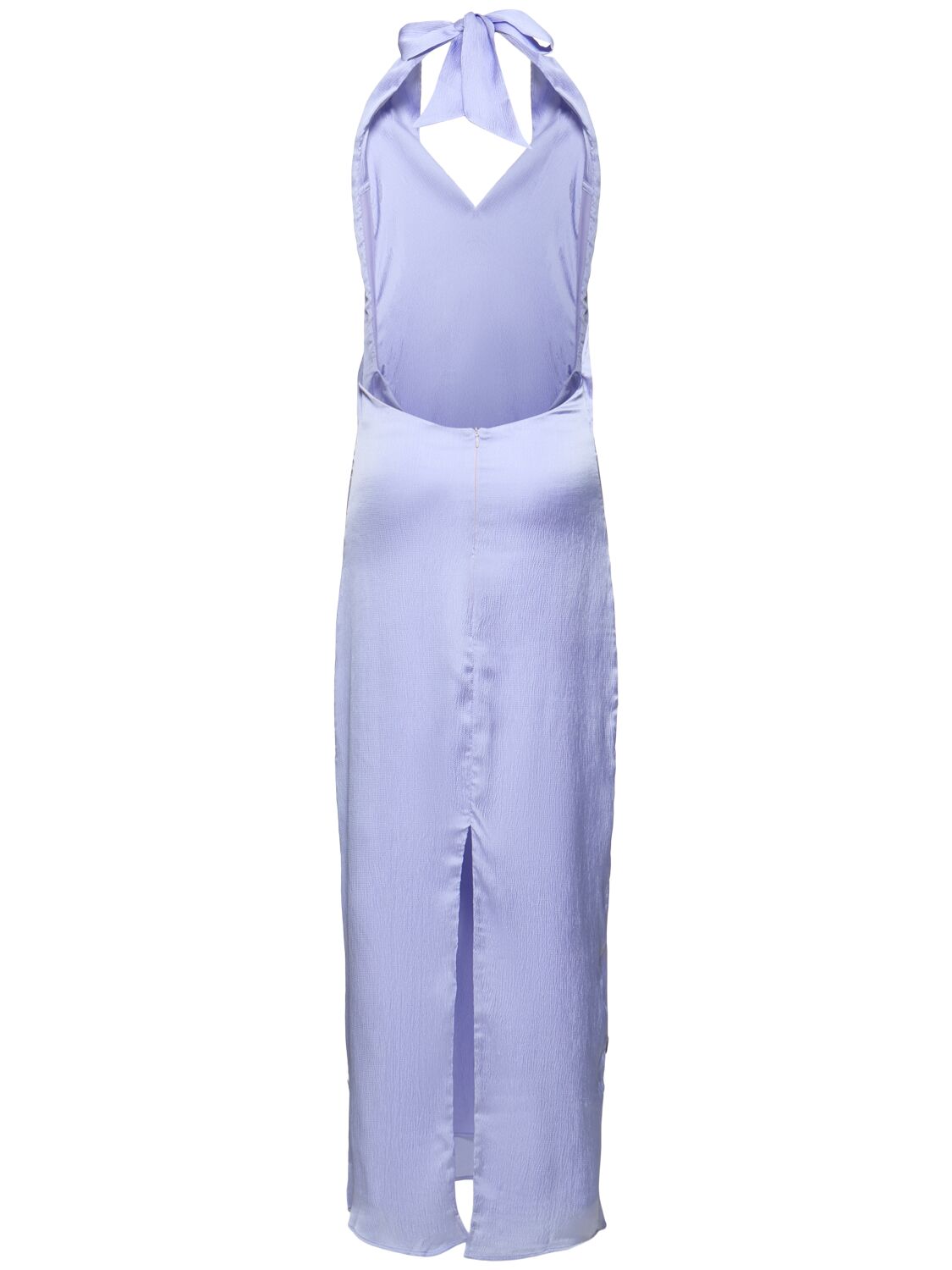 Shop Baobab Amorino Halter Neck Satin Maxi Dress In Lilac