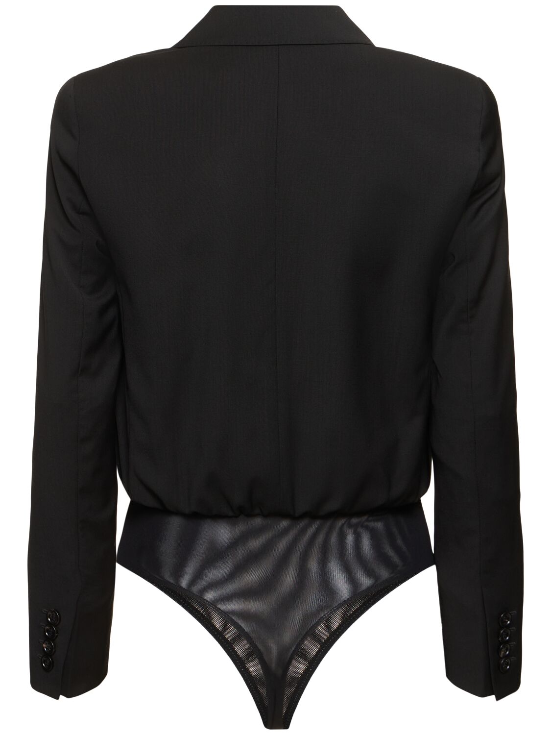 Shop Max Mara Mirra Wool Jacket Bodysuit In Black