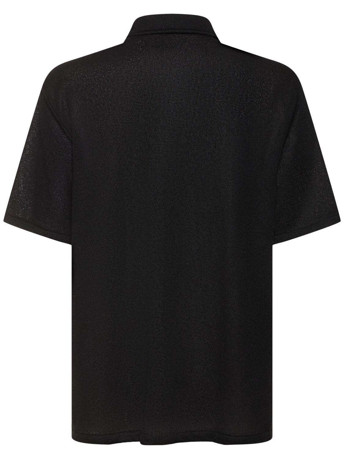 Shop Our Legacy Boxy Bouclé Short Sleeve Shirt In Black