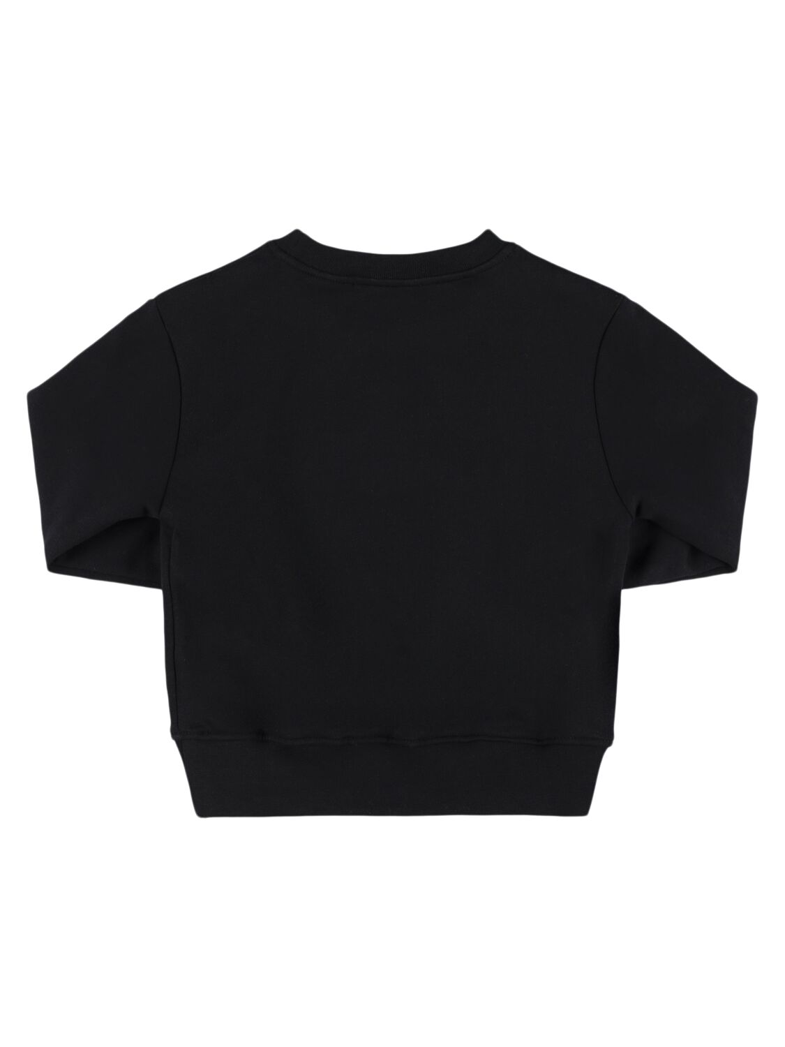 Shop Msgm Printed Cotton Sweatshirt In Black