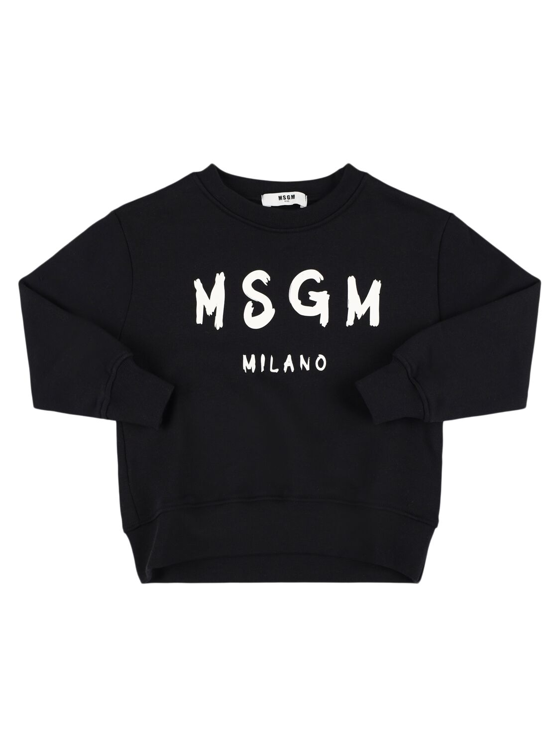 Msgm Printed Cotton Sweatshirt In Black