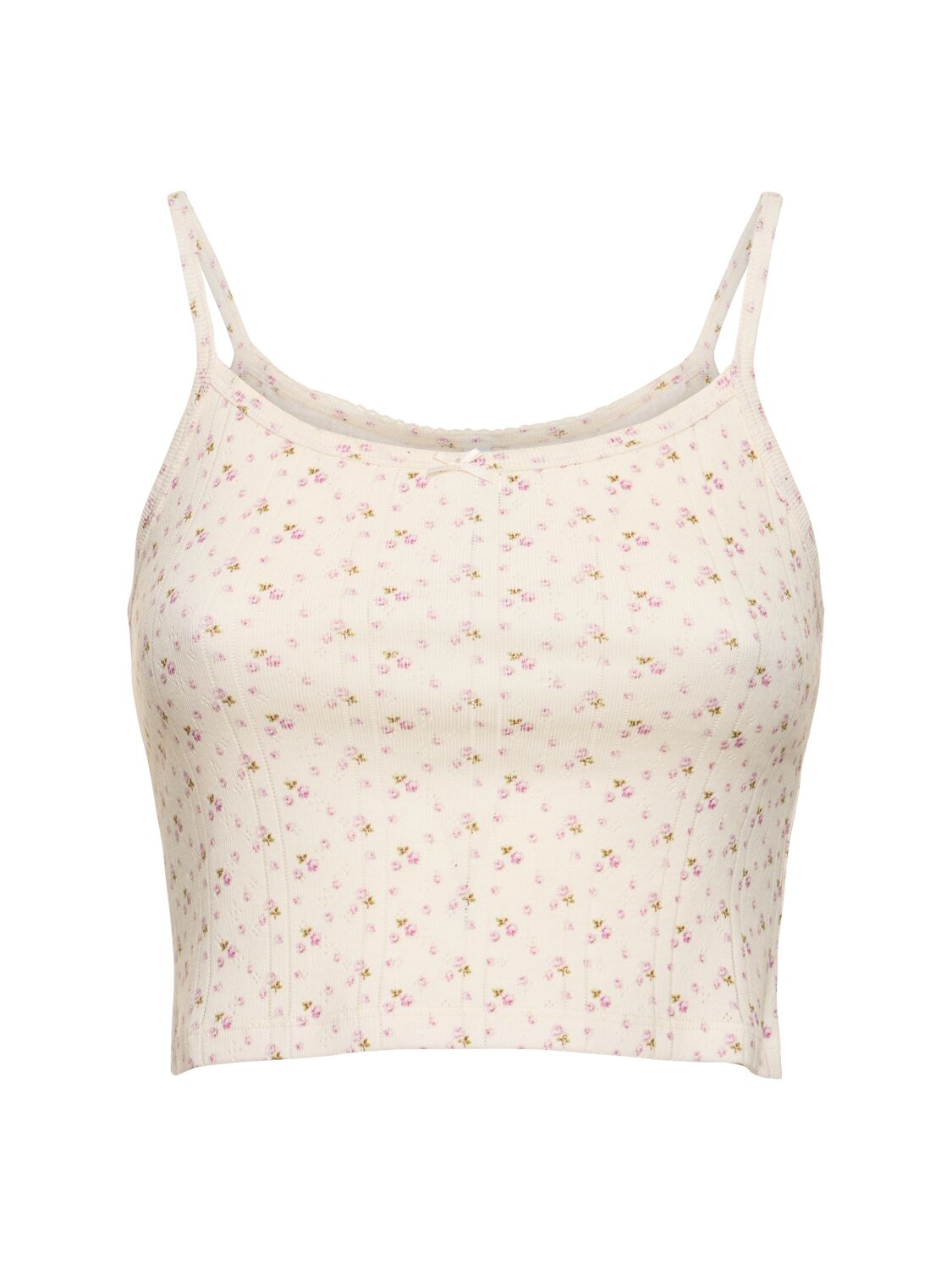 Cou Cou The Picot Tank Organic Cotton Top In Neutral