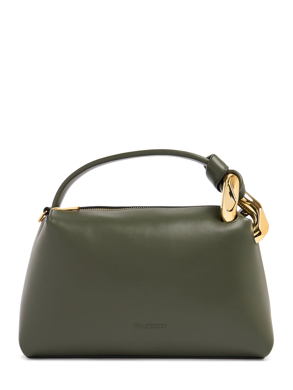 Jw Anderson Corner Leather Shoulder Bag In Khaki