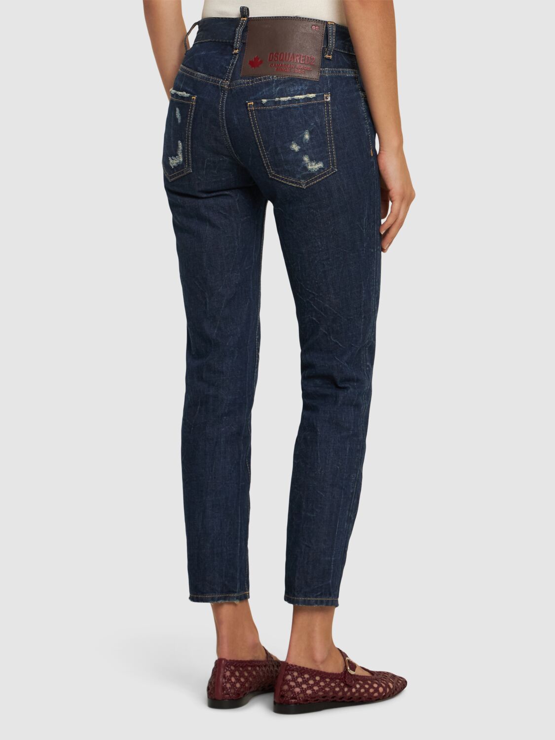 Shop Dsquared2 Jennifer Mid Rise Skinny Jeans In Navy