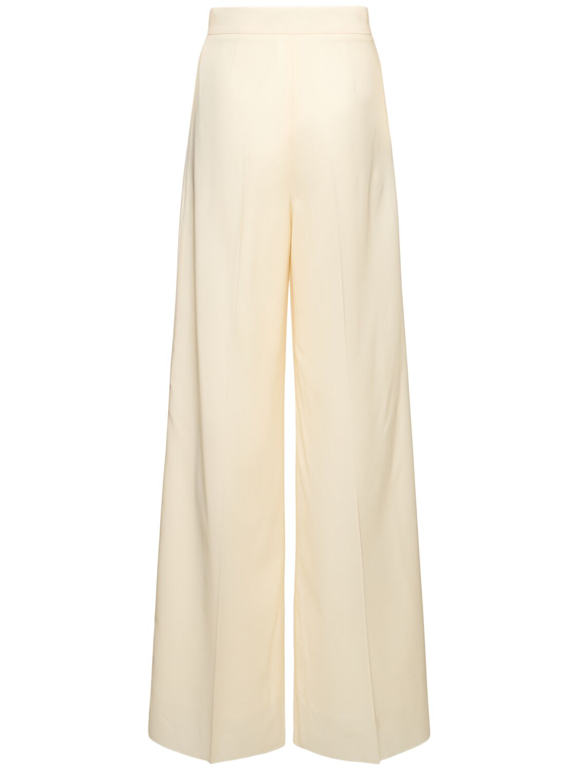 Shop Max Mara Piombo Wool Wide Pants In White