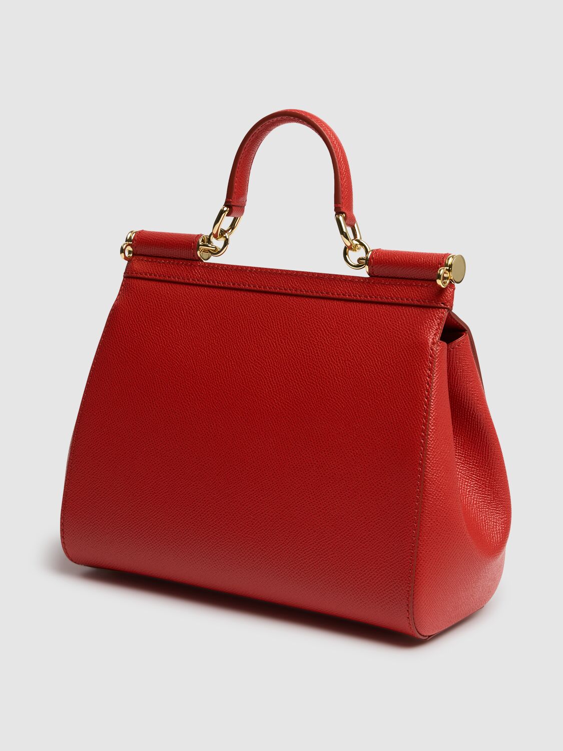 Shop Dolce & Gabbana Large Sicily Dauphine Leather Bag In Red