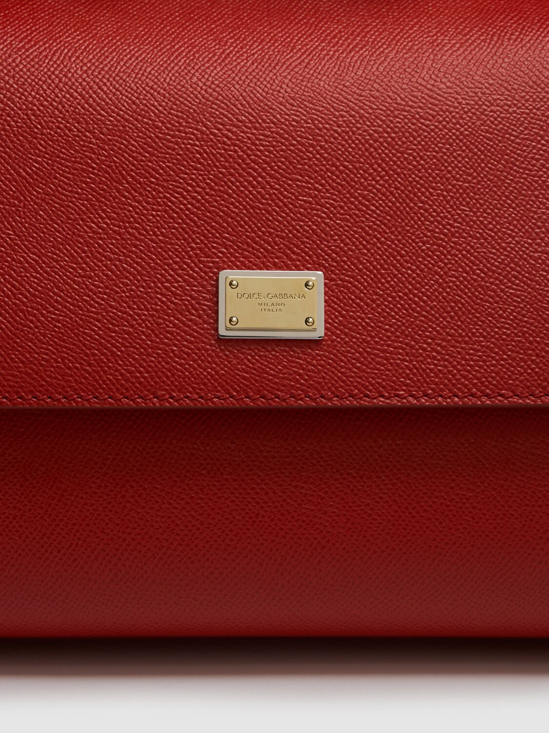 Shop Dolce & Gabbana Large Sicily Dauphine Leather Bag In Red