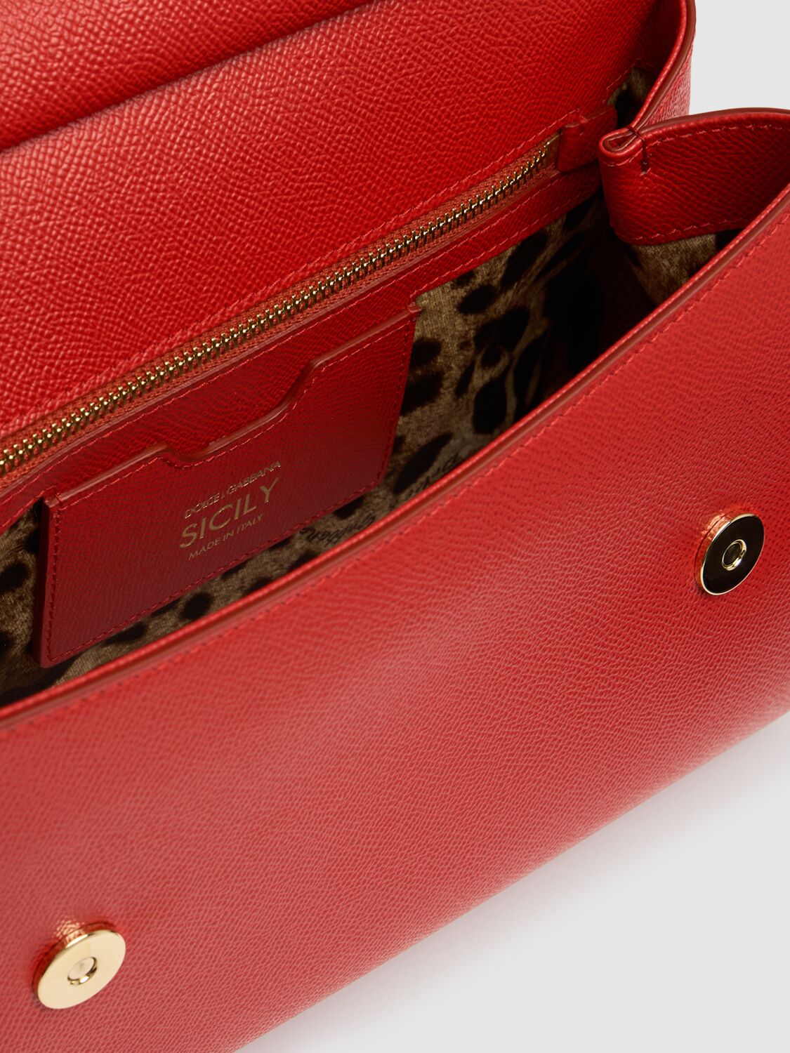 Shop Dolce & Gabbana Large Sicily Dauphine Leather Bag In Red