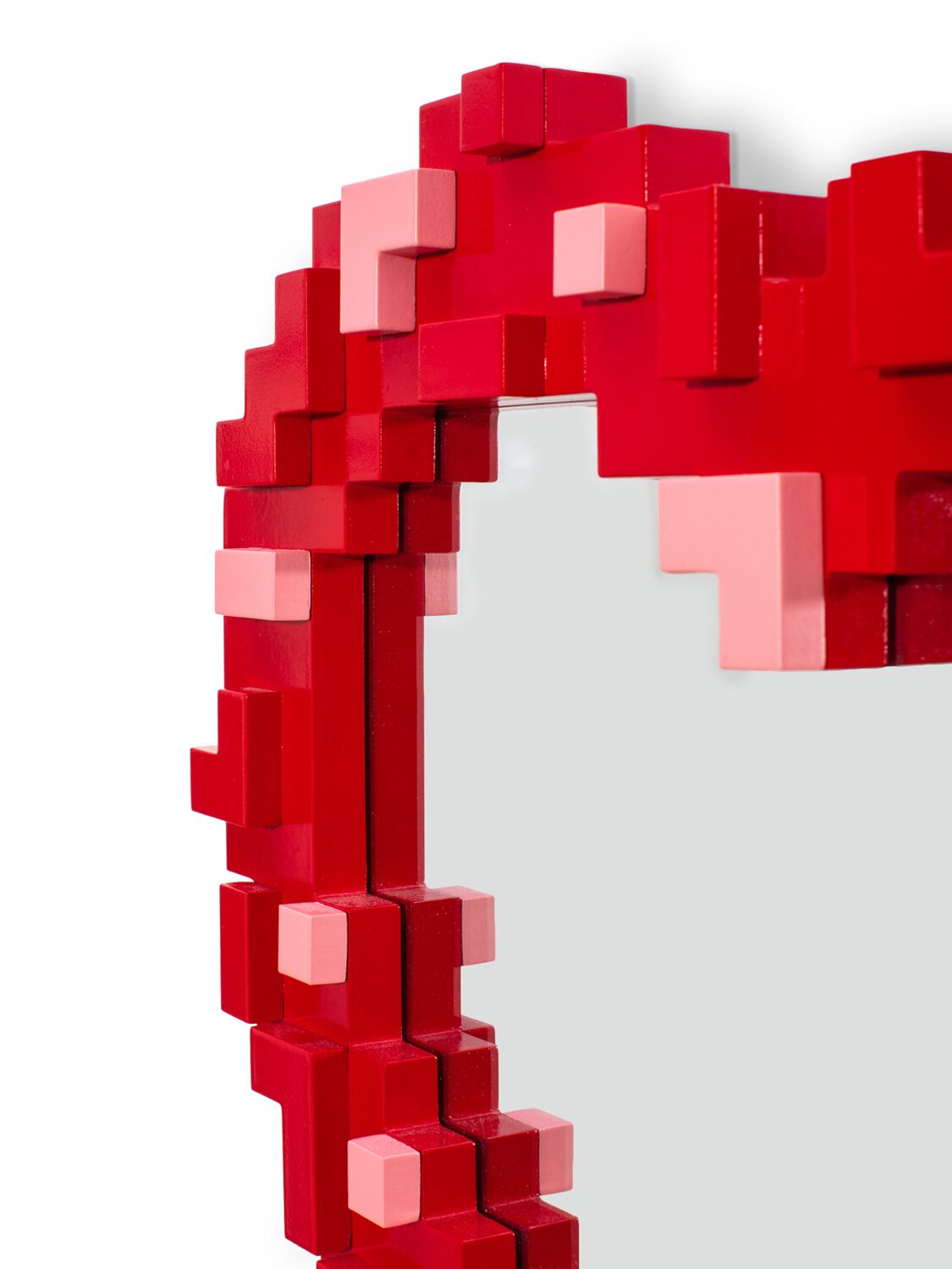 Shop Seletti Heart Pixel Mirror In Red