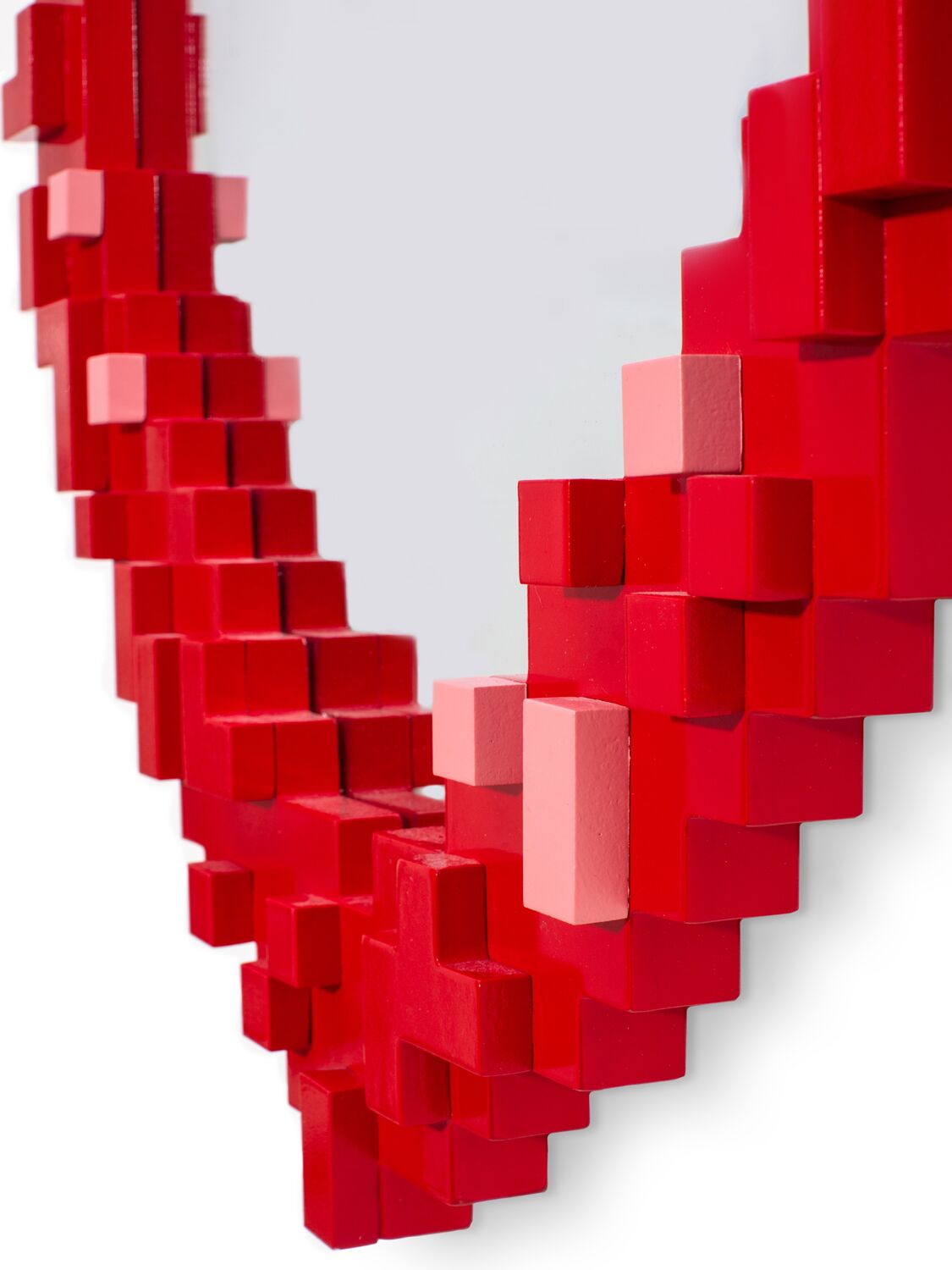 Shop Seletti Heart Pixel Mirror In Red