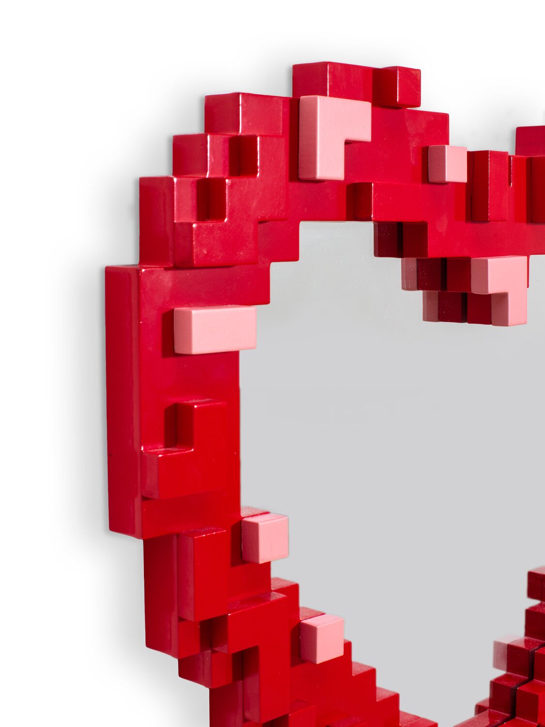 Shop Seletti Heart Pixel Mirror In Red