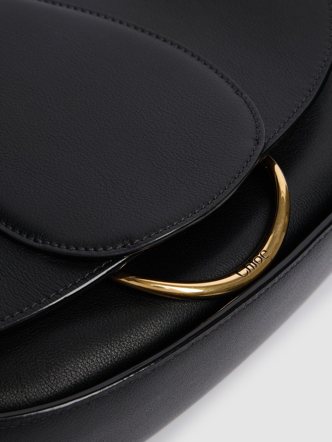Shop Chloé Medium Chloe Ride Leather Shoulder Bag In Black