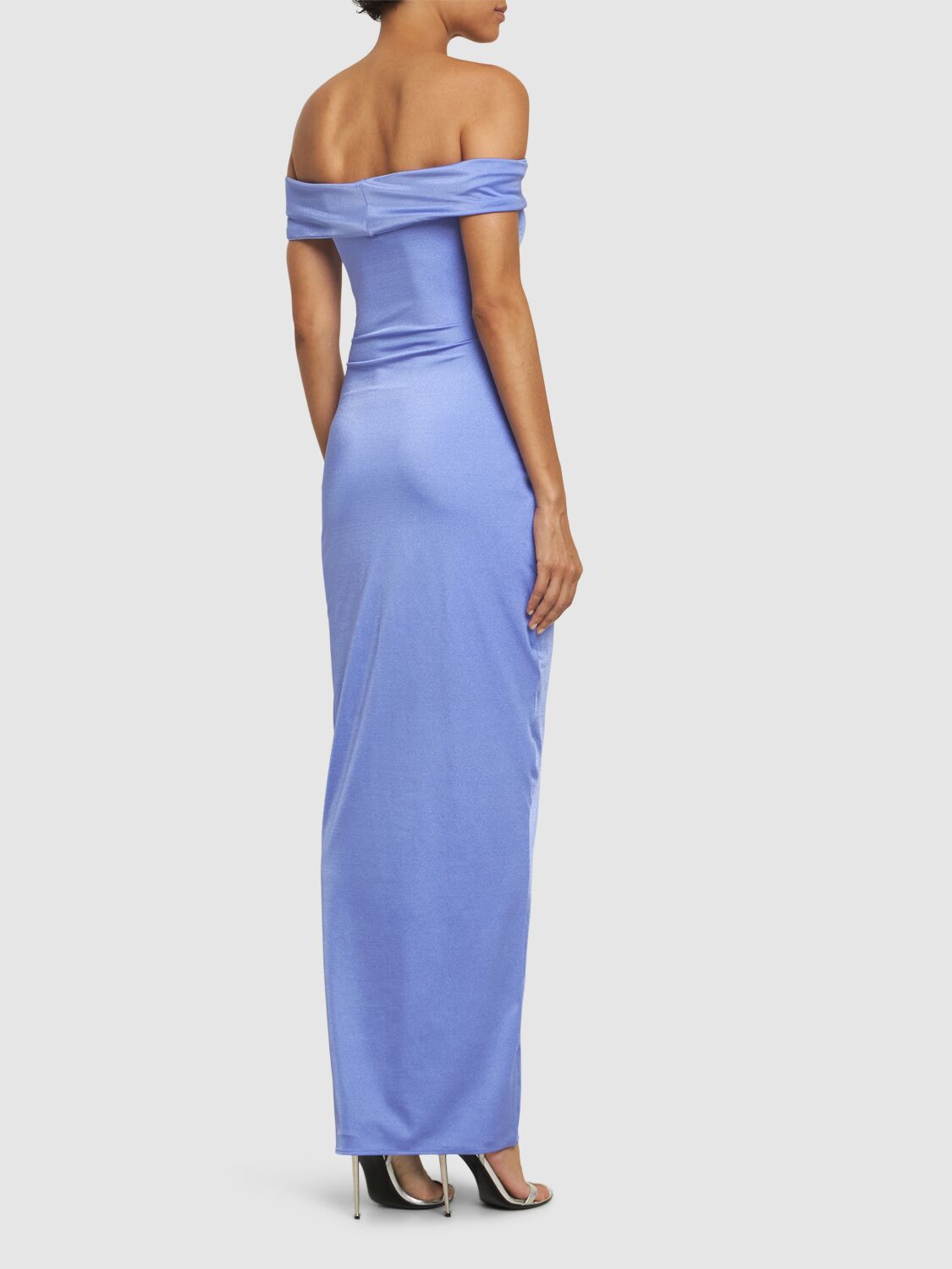 Shop Baobab Rene Off-the-shoulder Maxi Dress In Purple