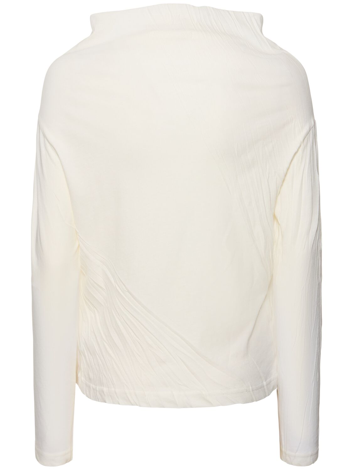 Shop Yohji Yamamoto Twist Jersey Off Neck Long Sleeve Top In White