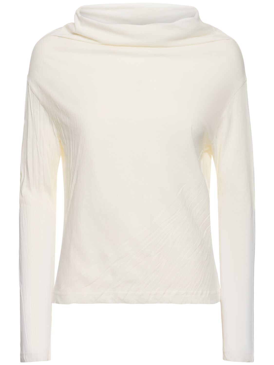 Yohji Yamamoto Twist Jersey Off Neck Long Sleeve Top In White