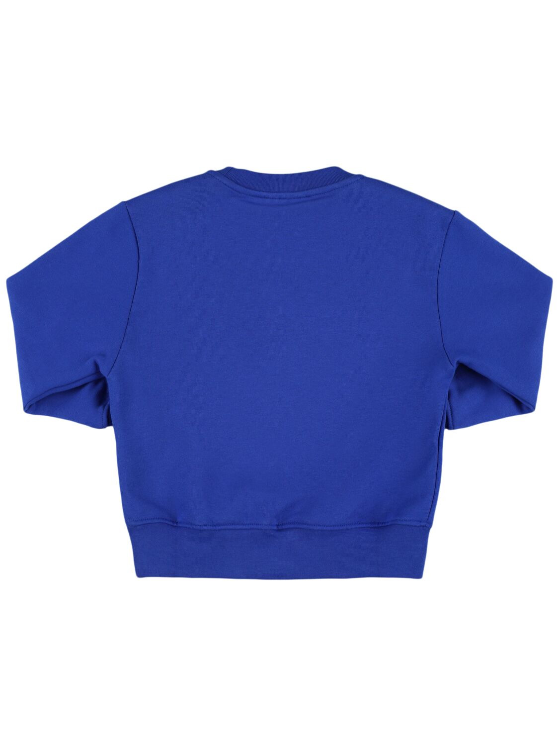 Shop Msgm Printed Cotton Sweatshirt In Blue