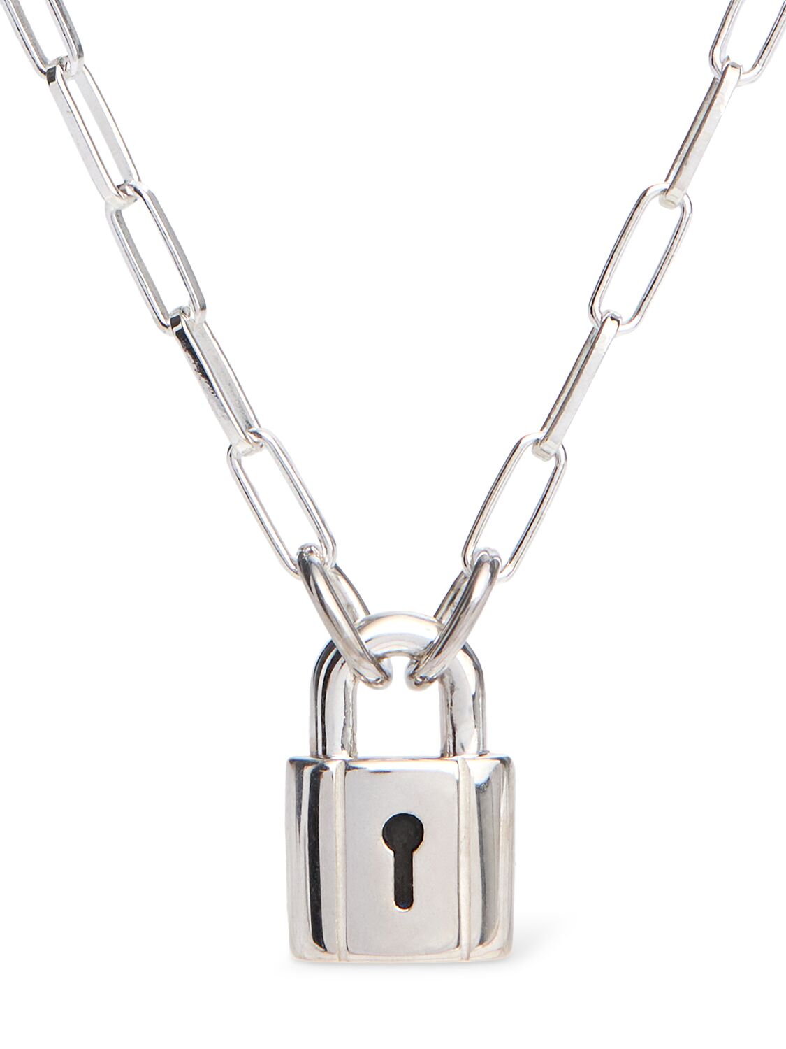 Silver Lock Chain Necklace