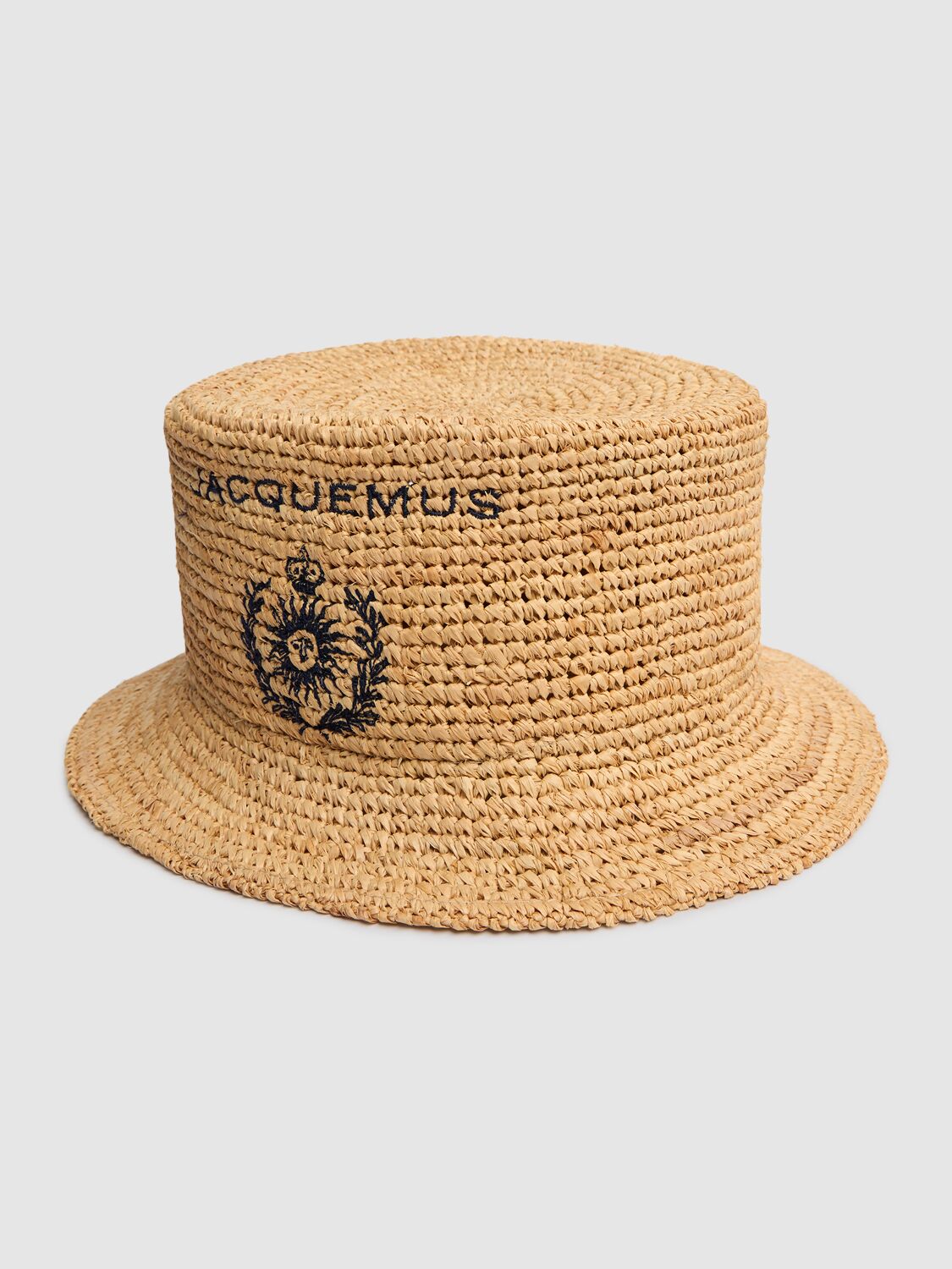 Jacquemus Le Bob Pesco Straw Bucket Hat In Natural