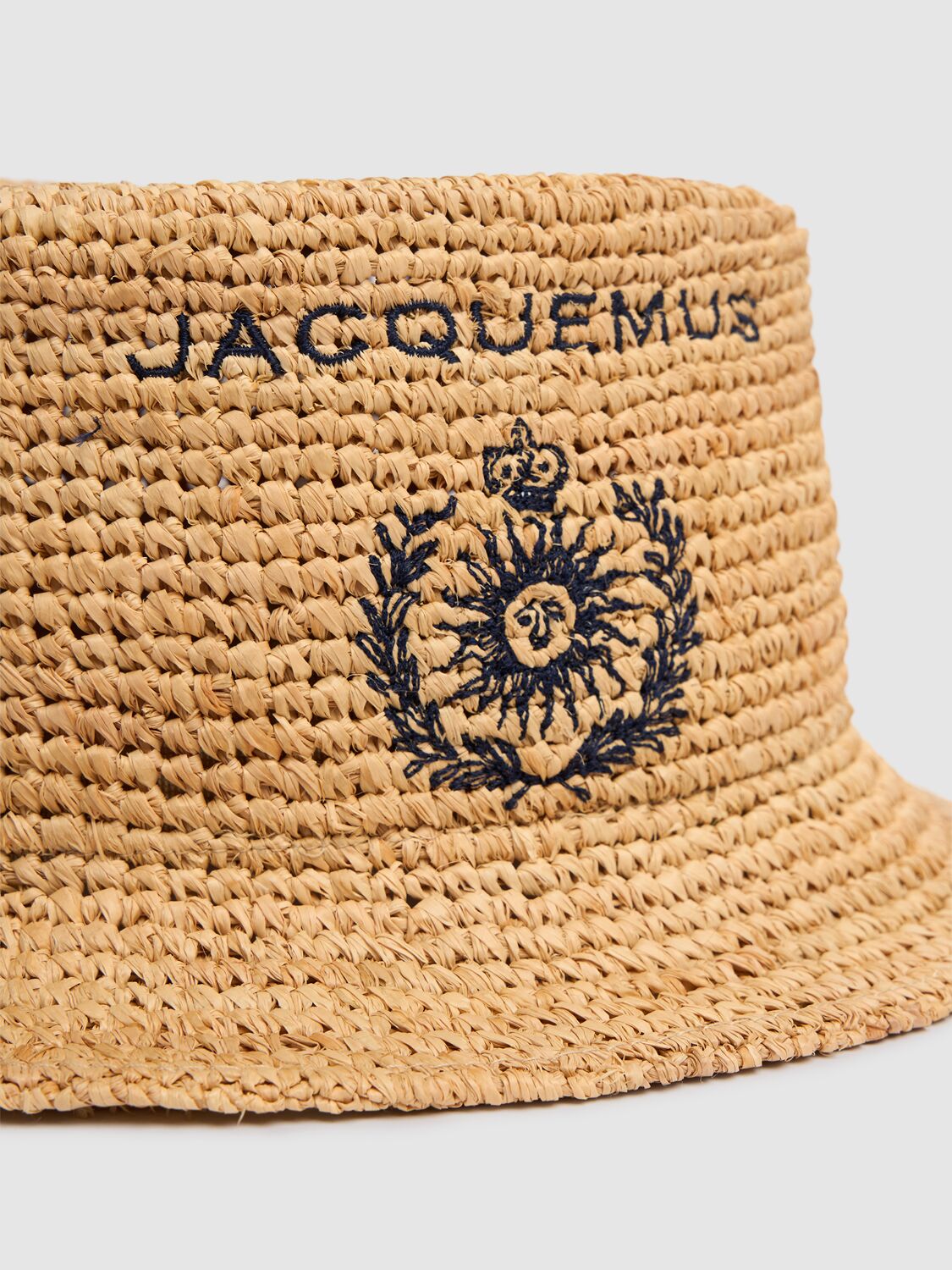 Jacquemus Le Bob Pesco Straw Bucket Hat In Natural