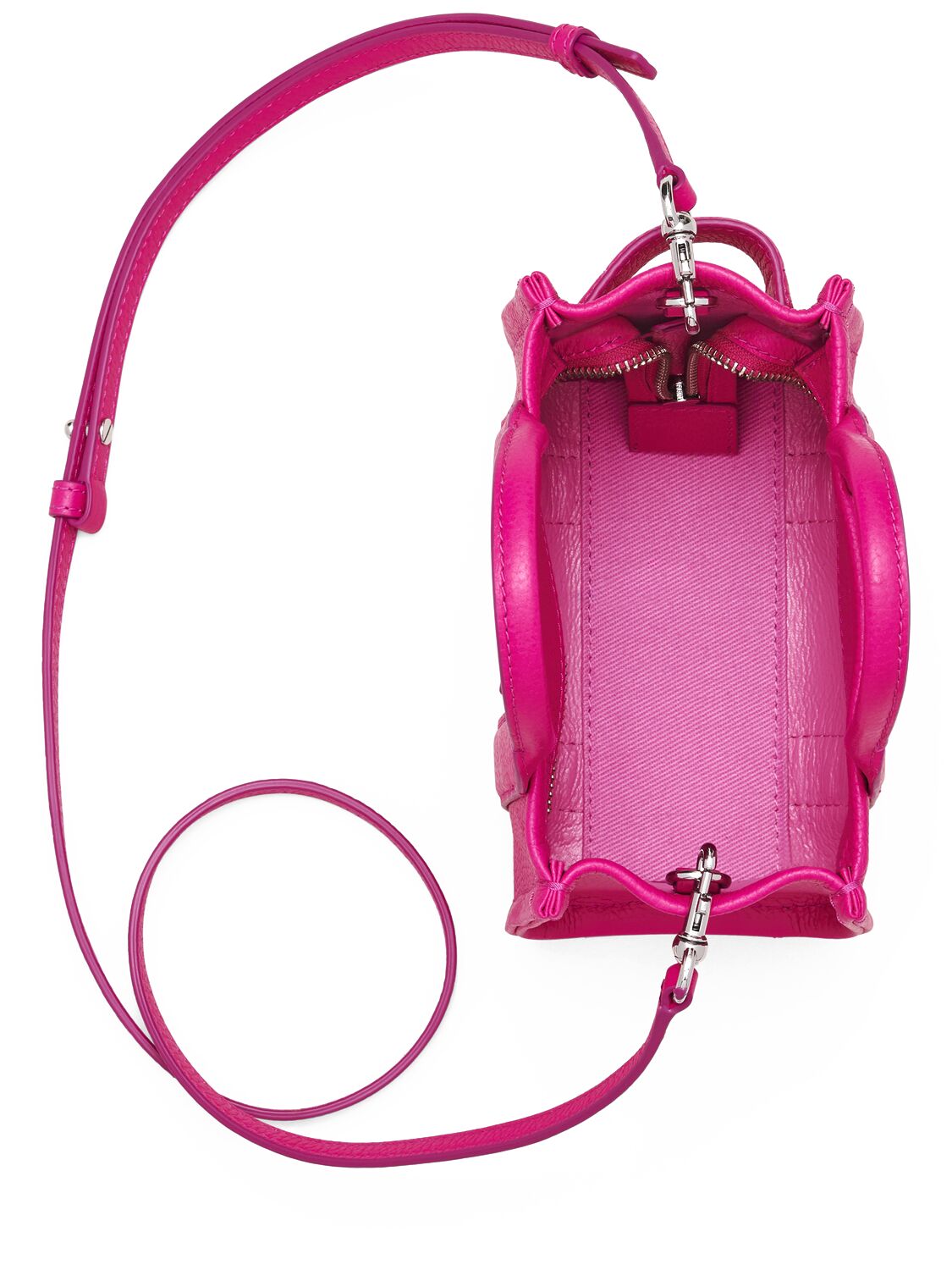 Shop Marc Jacobs The Crossbody Leather Tote Bag In Hot Pink