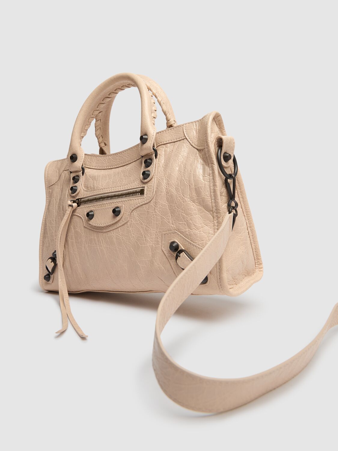 Shop Balenciaga Small Le City Arena Storico Leather Bag In Almond