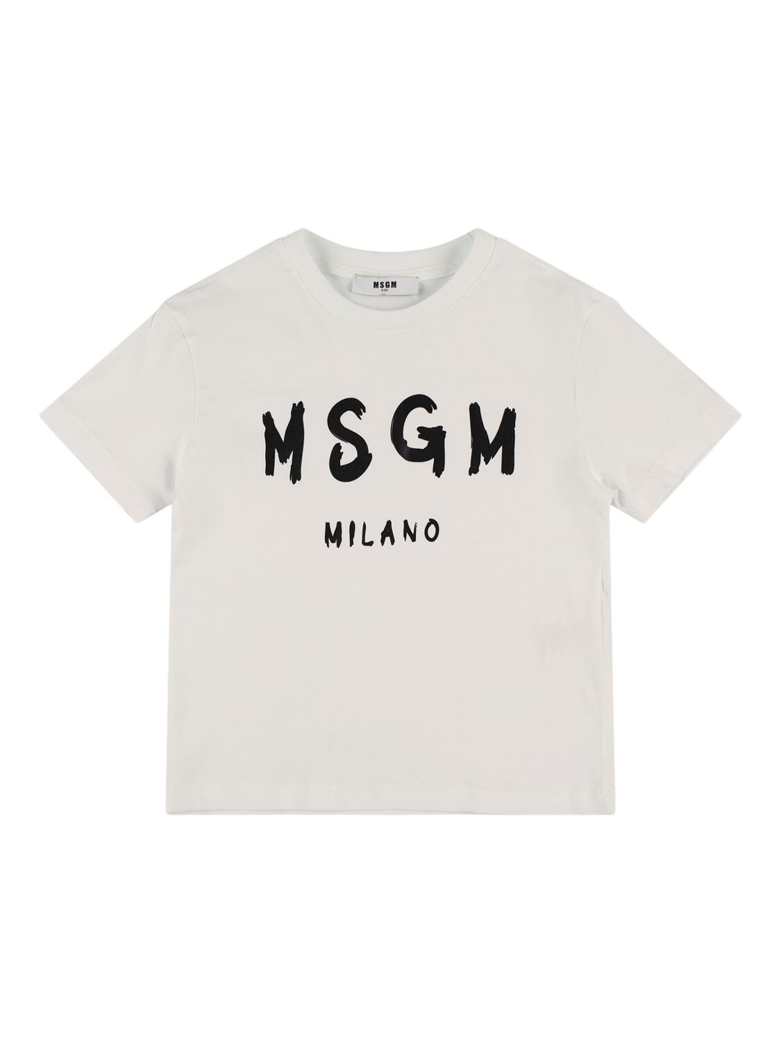 Msgm Printed Cotton Jersey T-shirt In White