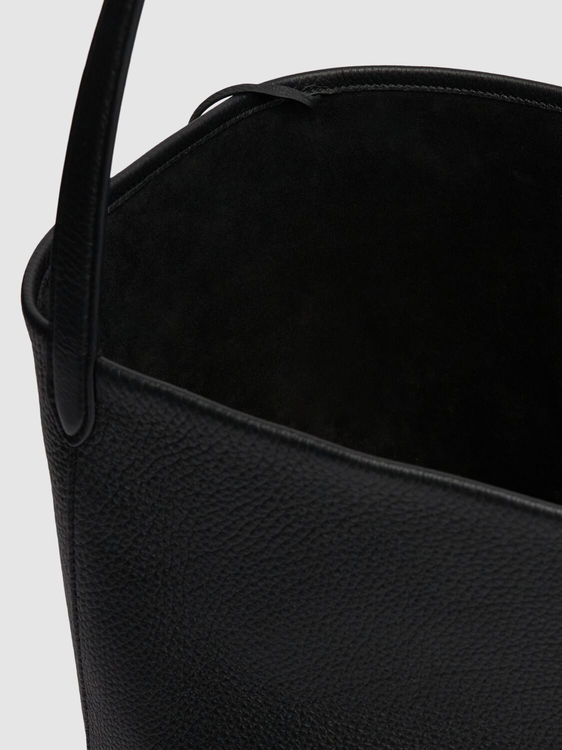 The Row Large Lux Park Leather Tote Bag In Black