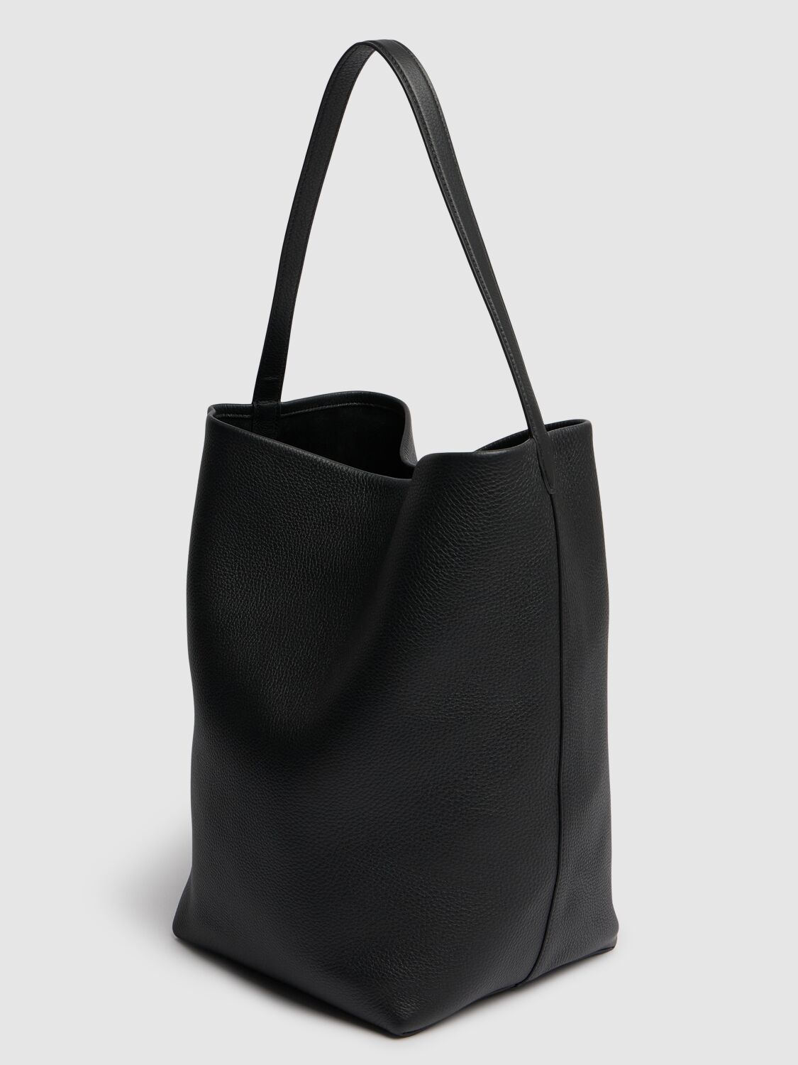 The Row Large Lux Park Leather Tote Bag In Black