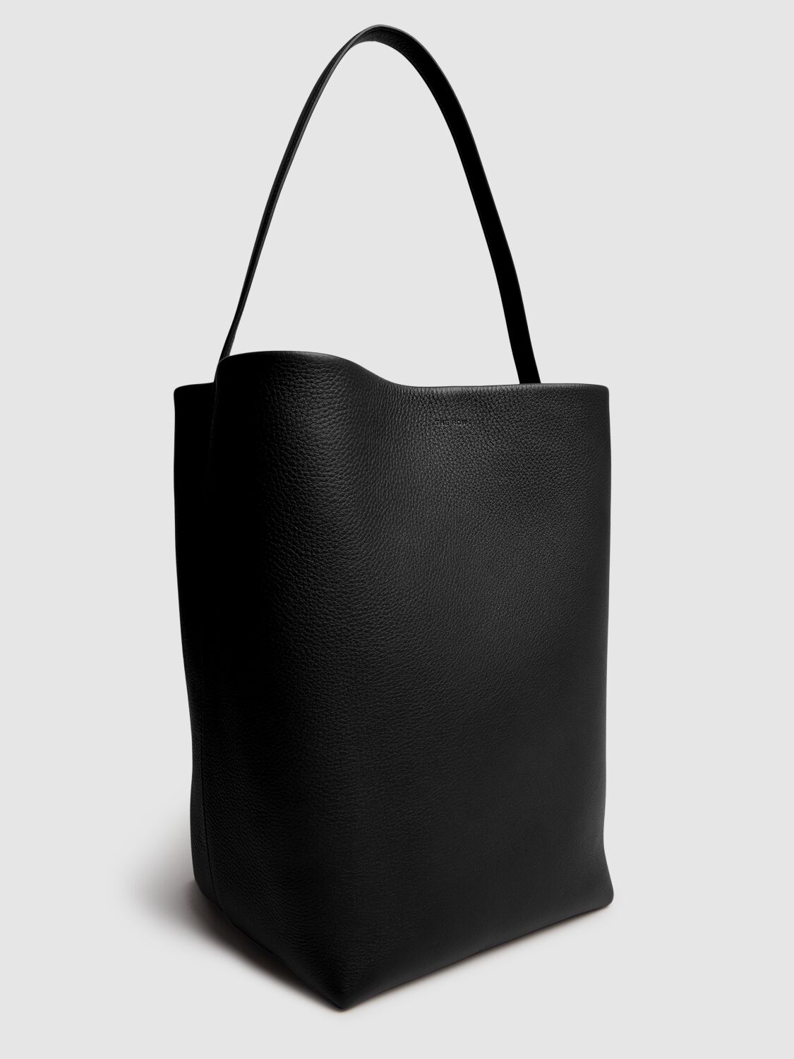 The Row Large Lux Park Leather Tote Bag In Black
