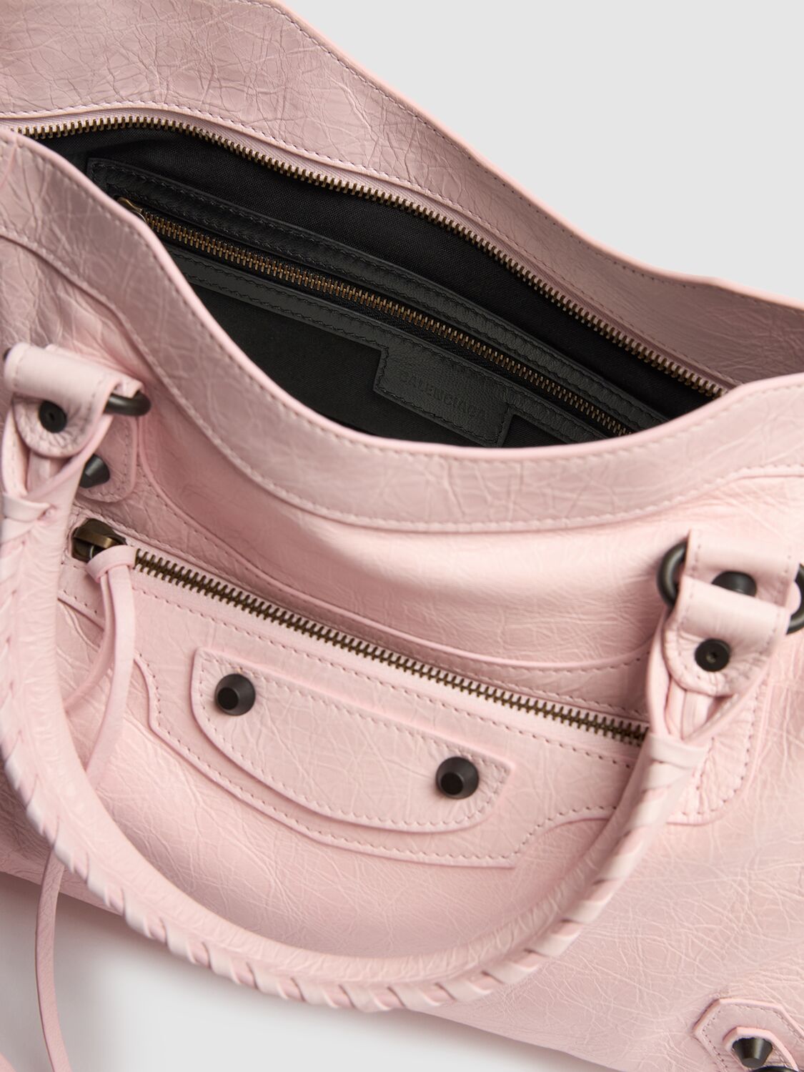 Shop Balenciaga Medium Le City Arena Storico Leather Bag In Petal Pink