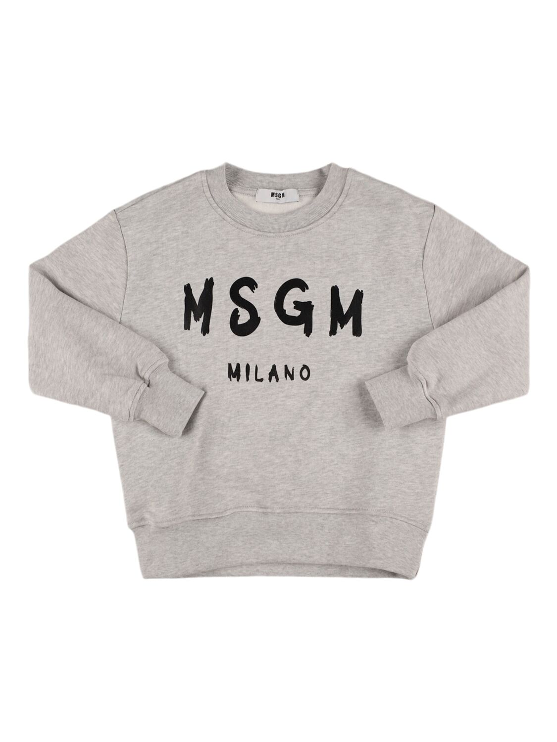 Msgm Printed Cotton Sweatshirt In Grey