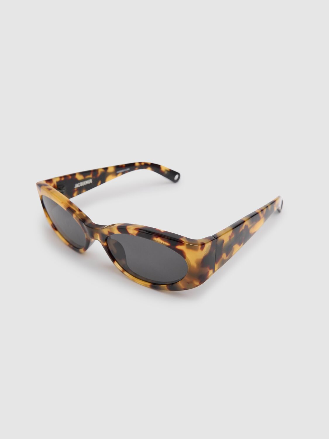 Jacquemus Ovalo - T-shell / Matt Black Sunglasses In 龟甲色