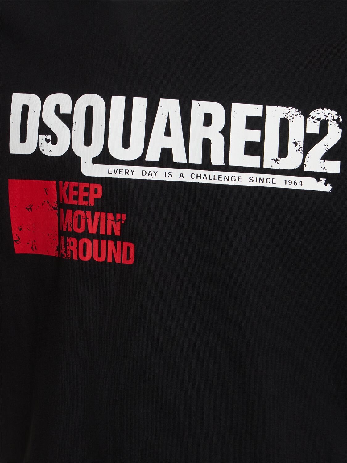 Shop Dsquared2 Cotton Jersey Logo T-shirt In Black