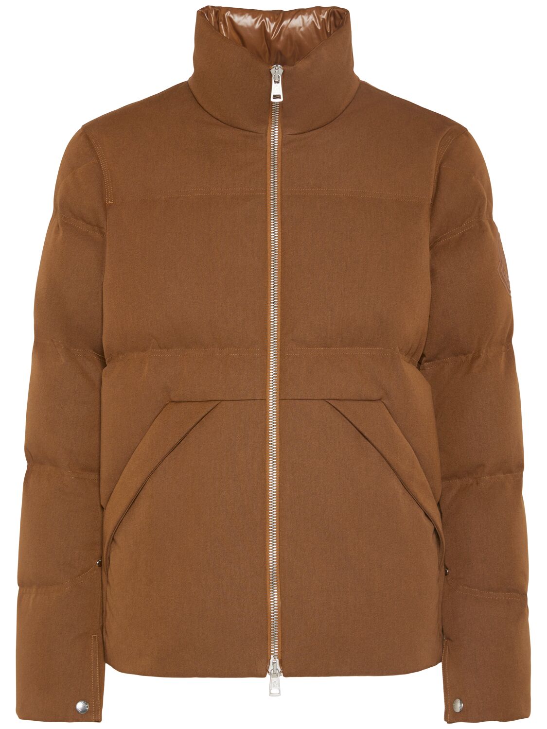 Shop Moncler Bayamo Cotton Blend Down Jacket In Light Brown