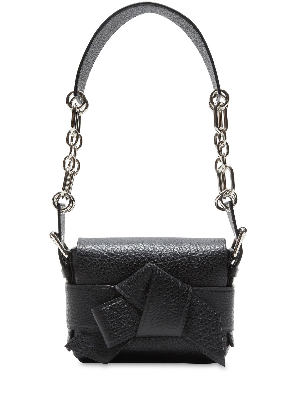 Acne Studios Small Musubi Chain Leather Shoulder Bag In Black