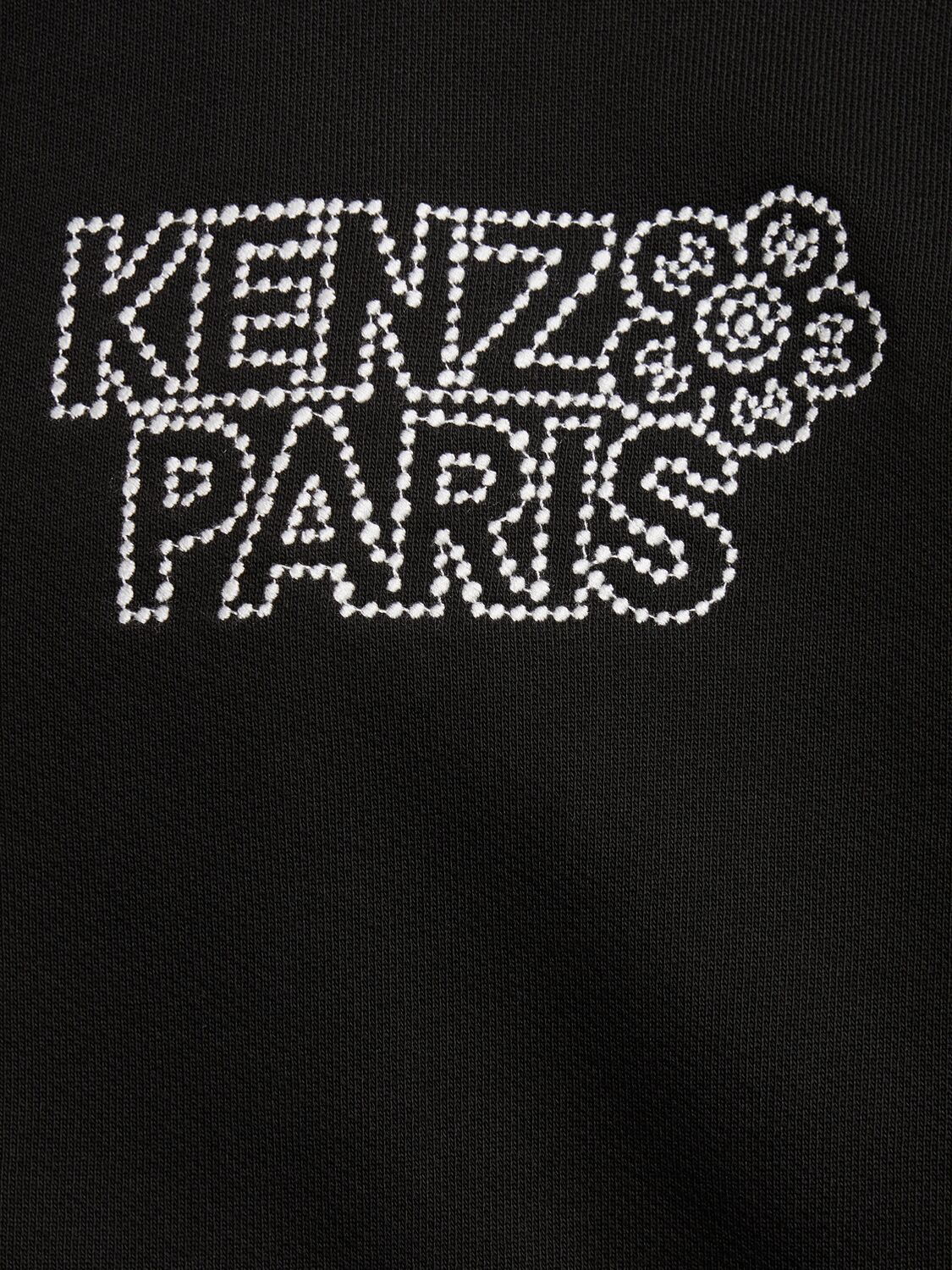 Shop Kenzo Constellation Cotton Hoodie In Black