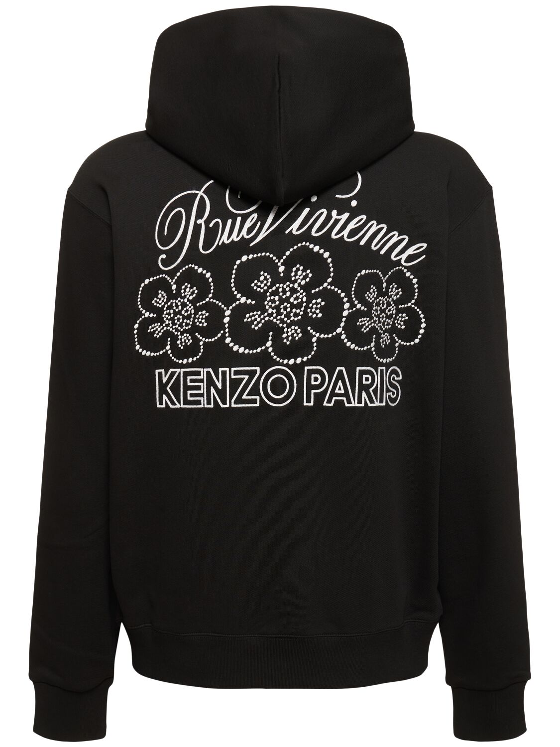 Shop Kenzo Constellation Cotton Hoodie In Black