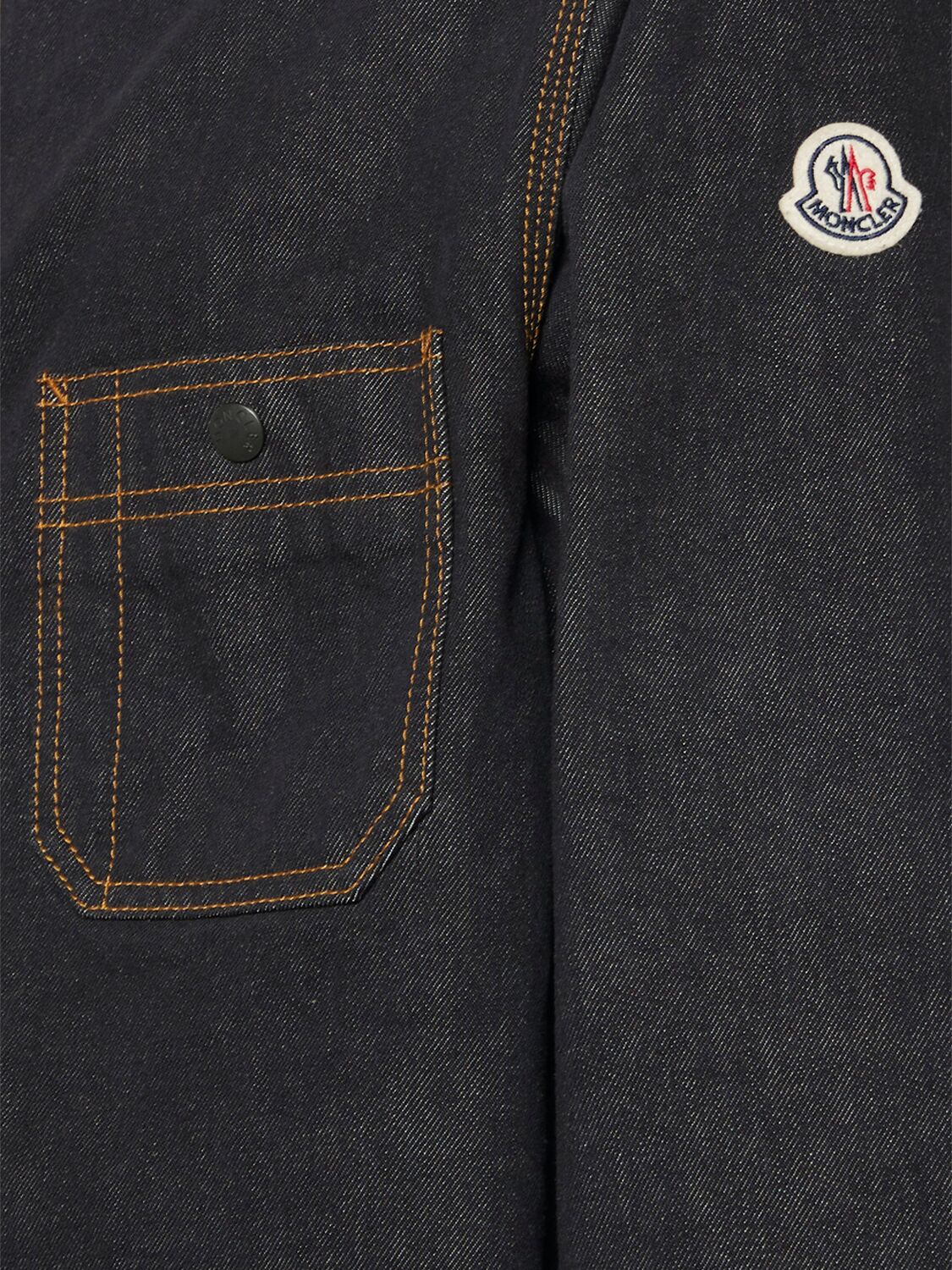 Shop Moncler Cotton Denim Shirt