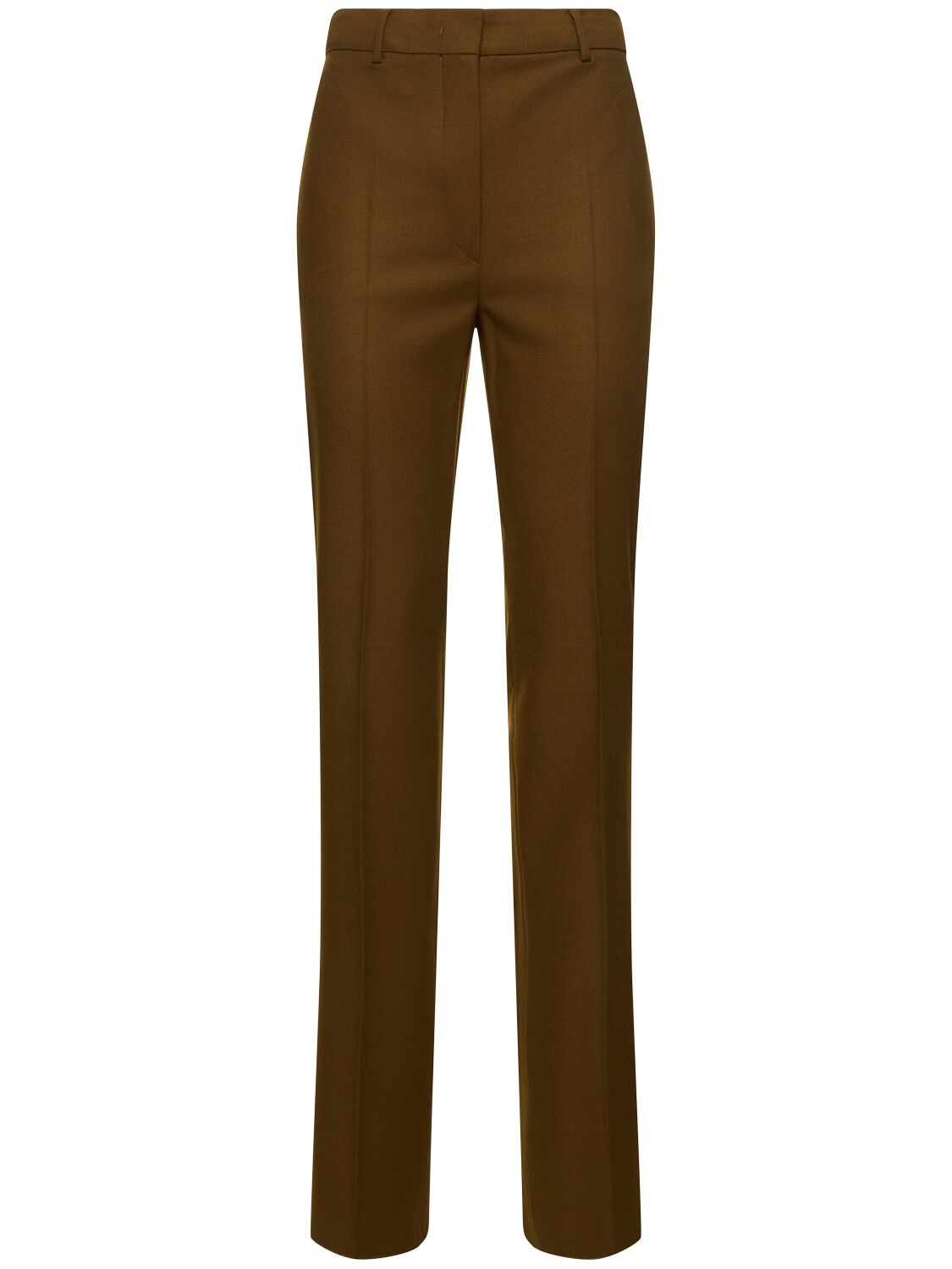 Sportmax Mora12 Flannel Straight Pants In Khaki