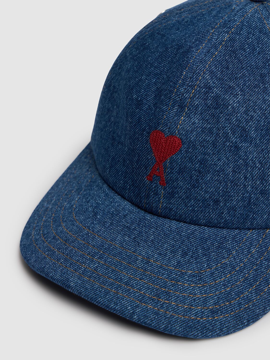 Shop Ami Alexandre Mattiussi Adc Denim Baseball Cap In Used Blue/480