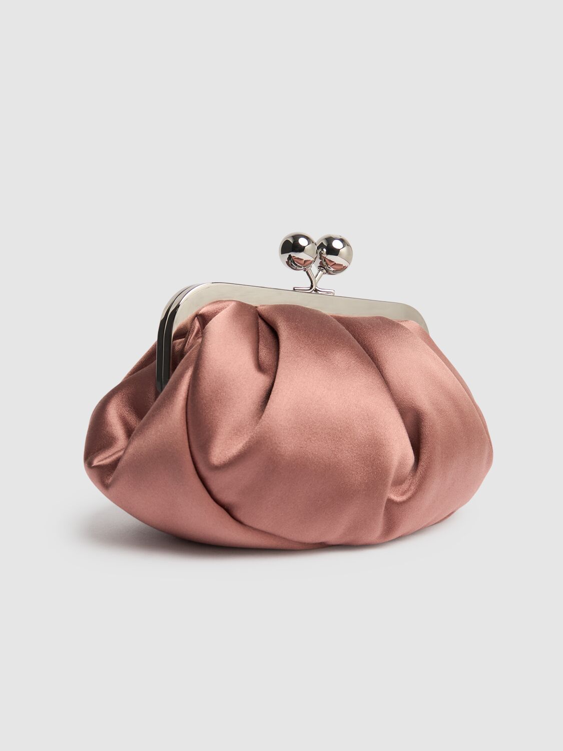 Shop Weekend Max Mara Tom Satin Clutch In Blush