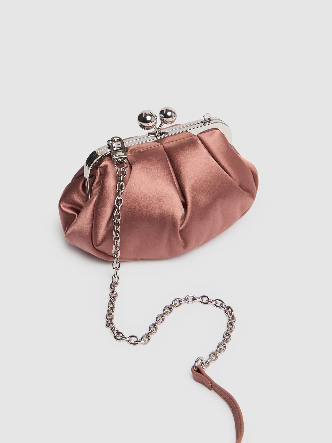 Shop Weekend Max Mara Tom Satin Clutch In Blush