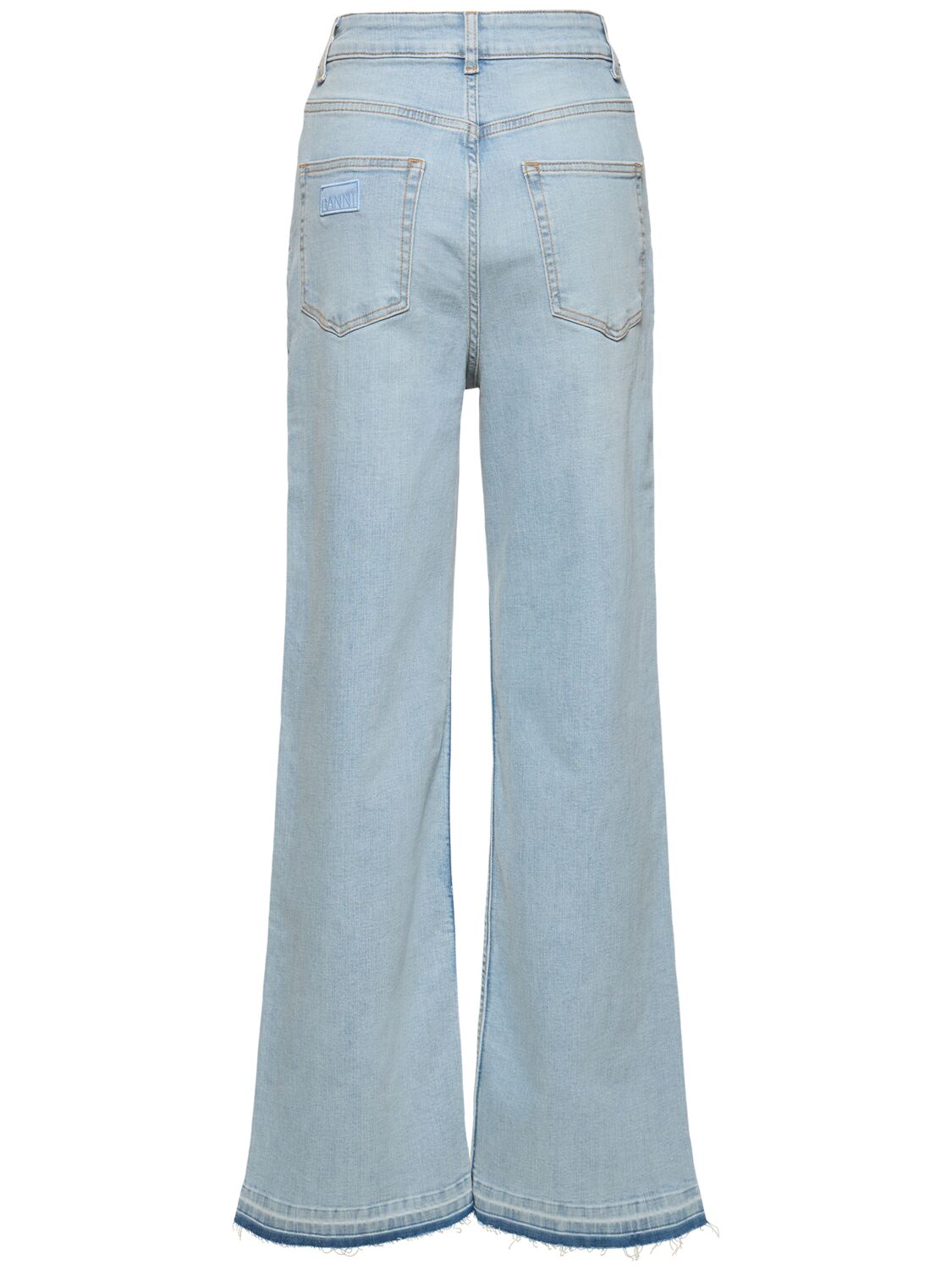 Shop Ganni Andi Tinted Denim Jeans In Blue