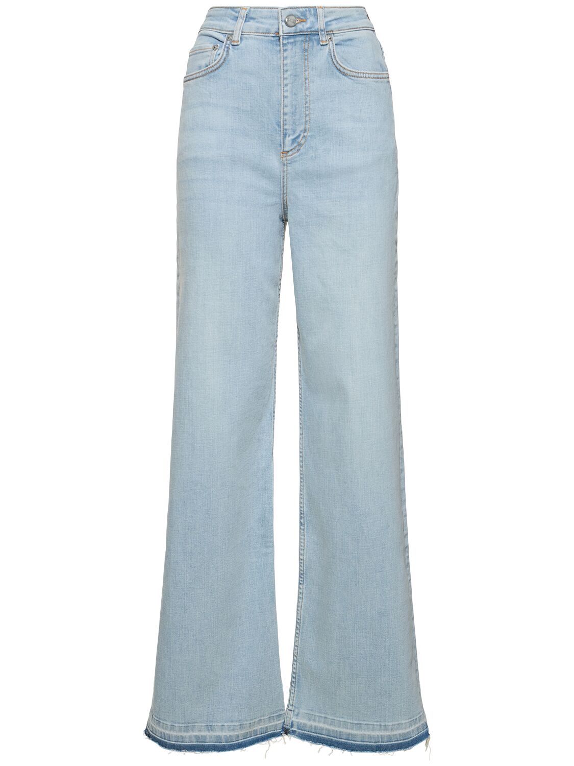 Shop Ganni Andi Tinted Denim Jeans In Blue